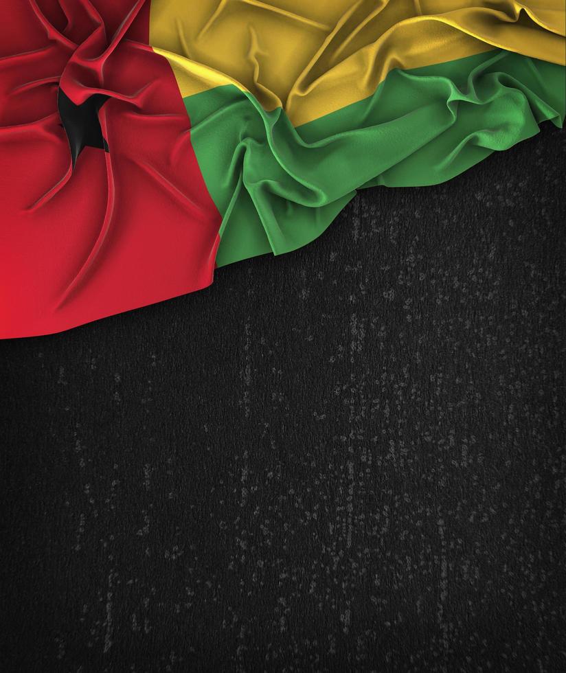 drapeau de la Guinée-bissau vintage sur un tableau noir grunge photo