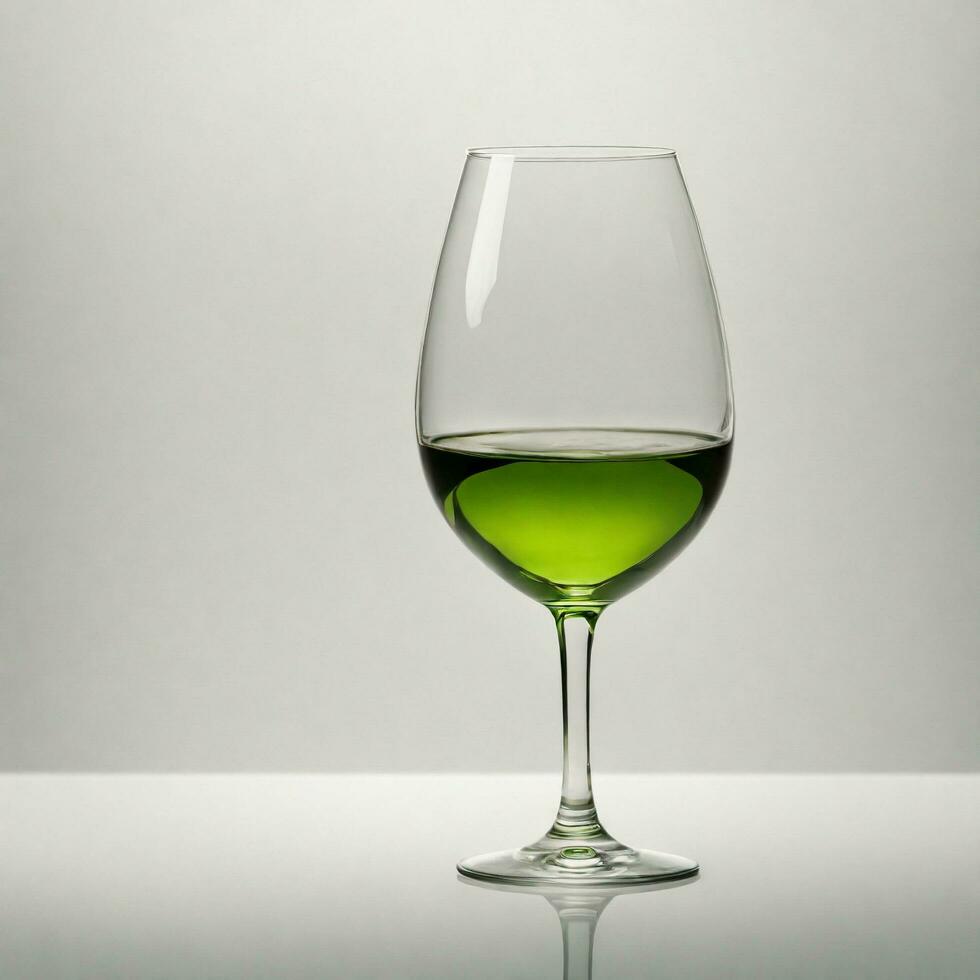 une verre de vert du vin isolé sur blanc Contexte. ai génératif photo