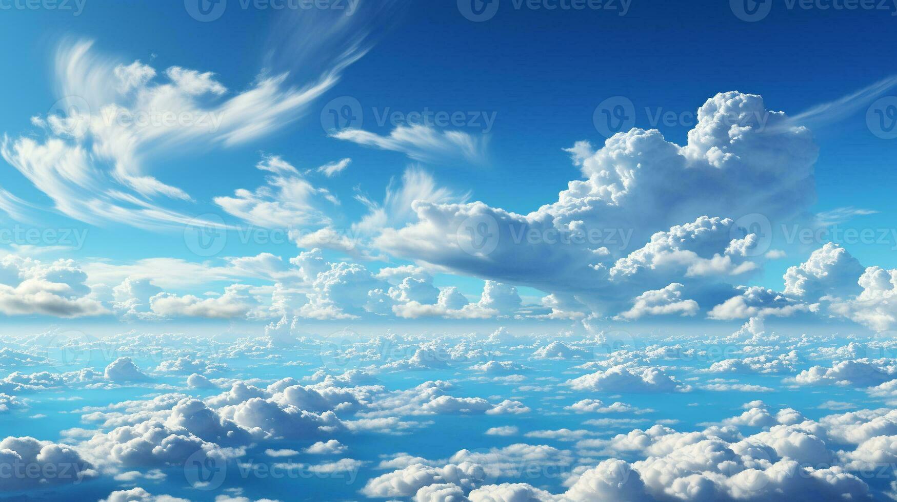 ai généré journée ensoleillée ciel bleu avec des nuages photo