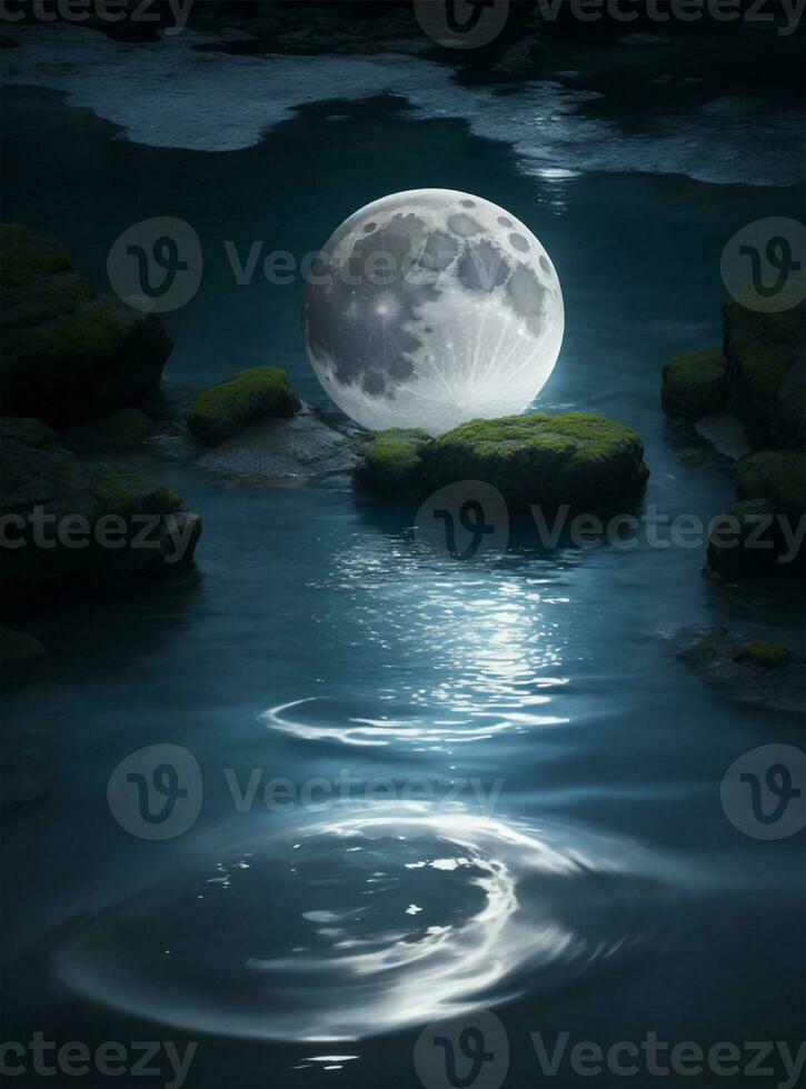 lune laisser tomber dans l'eau photo