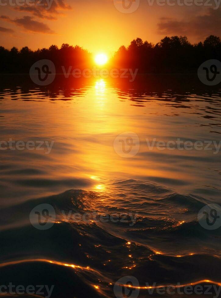 Soleil laisser tomber dans l'eau photo