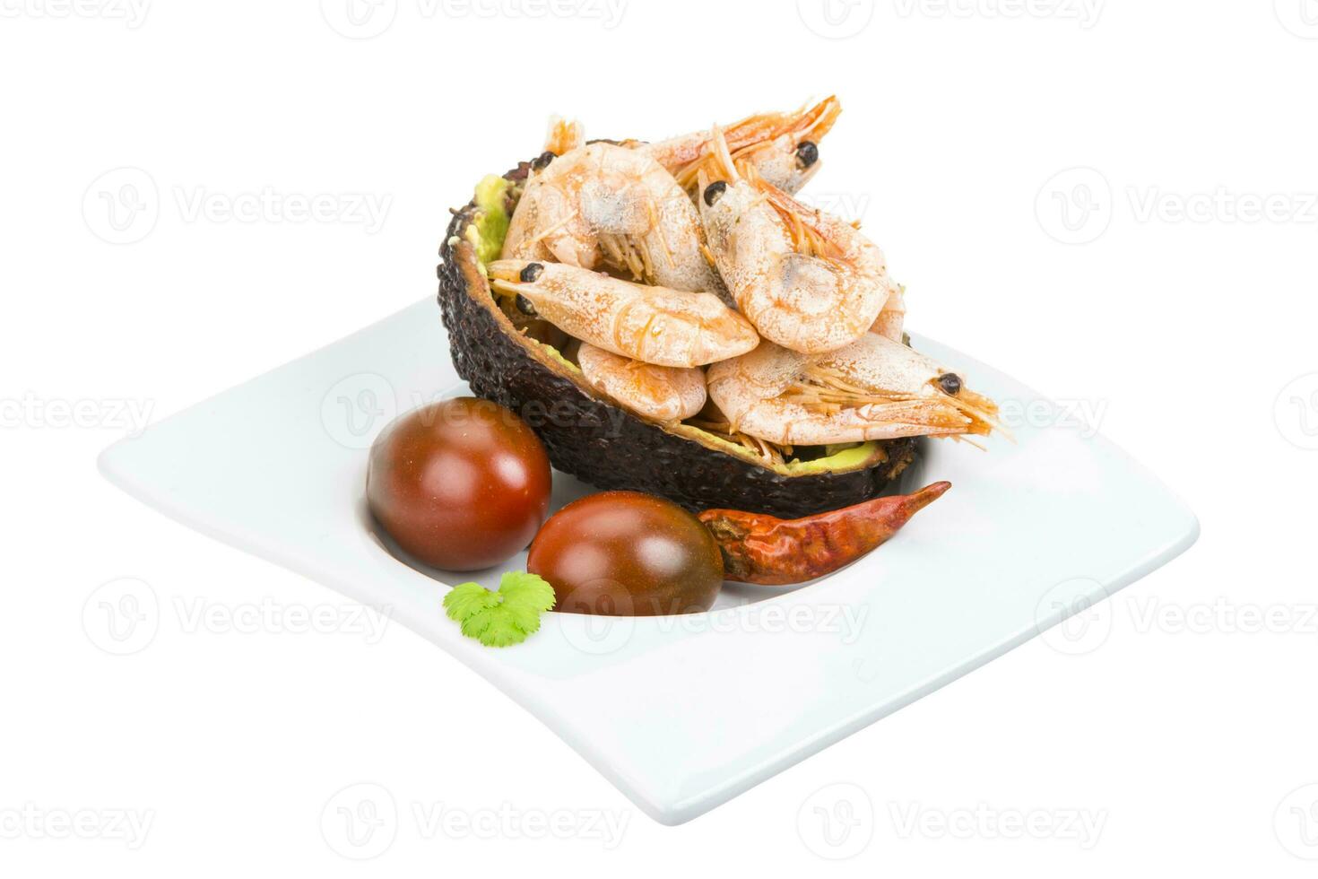 crevettes dans Avocat dans le bol photo