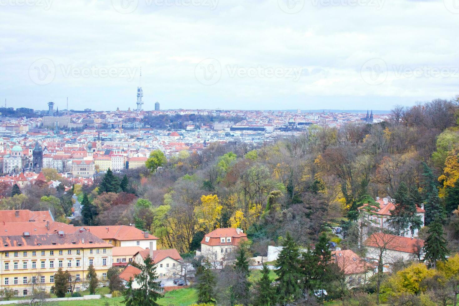 le vue sur le Prague gothique Château et bâtiments photo