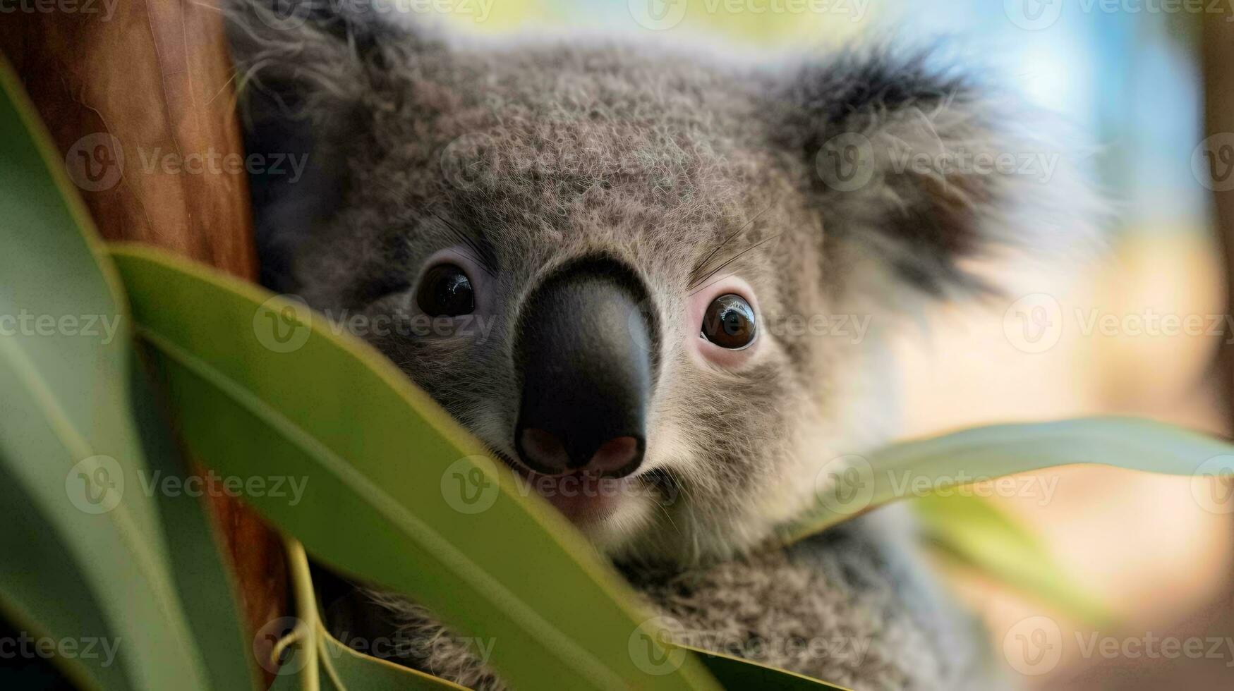 une koala ours dans une feuille ai généré photo