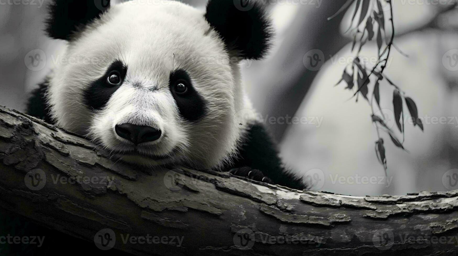 une Panda ours sur une Journal ai généré photo