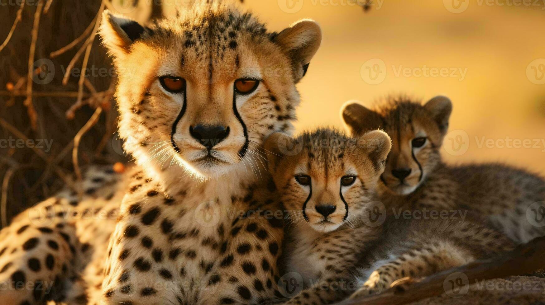 une groupe de sauvage chats ai généré photo