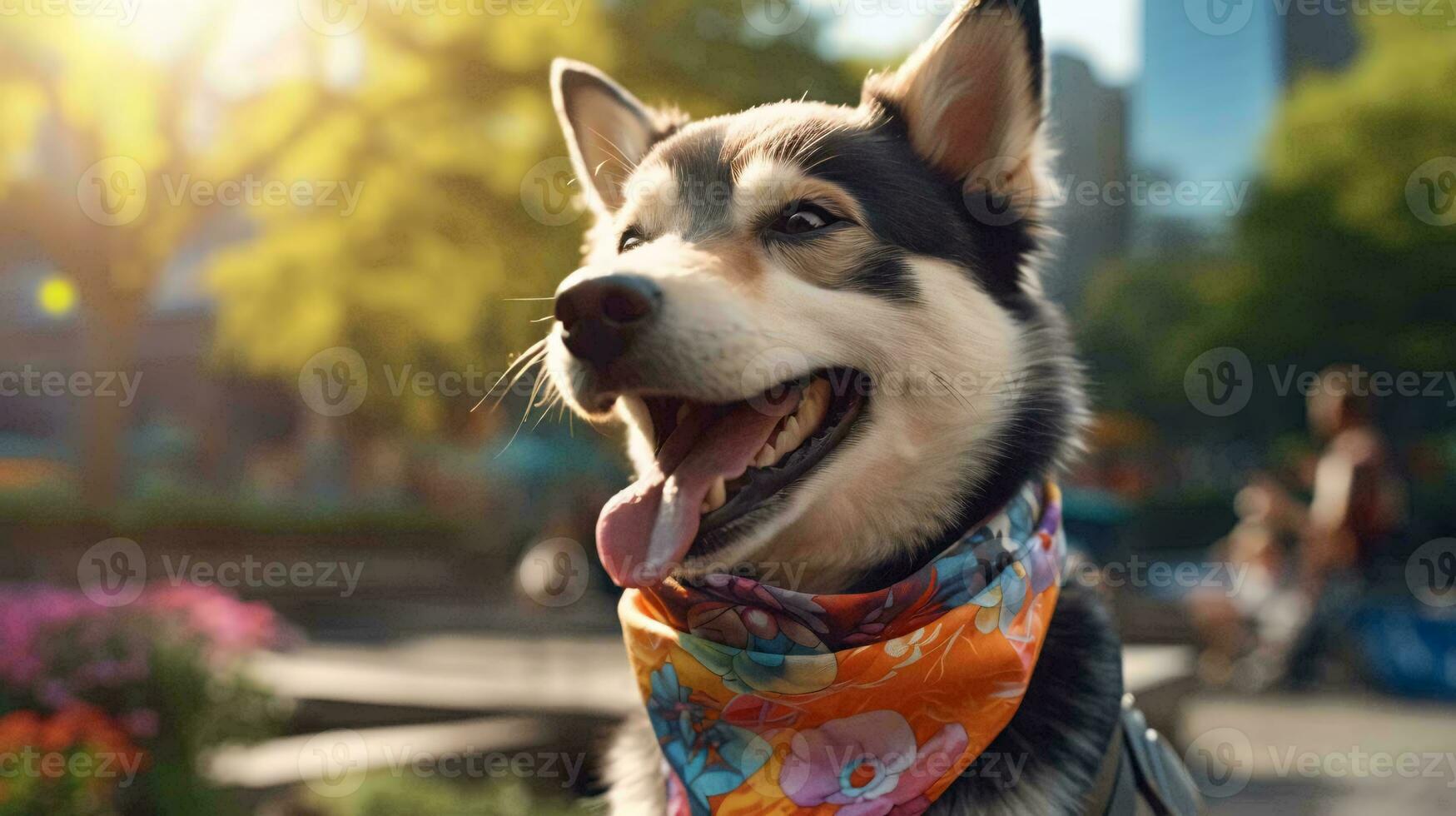 une chien portant une vêtement ai généré photo