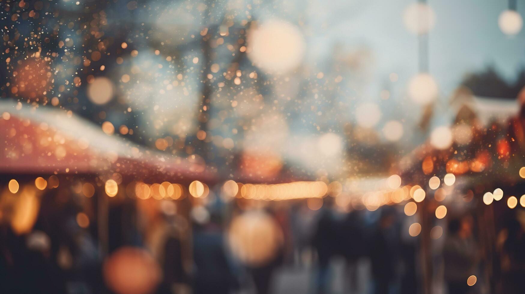 génératif ai, Noël juste flou arrière-plan, hiver rue marché dans L'Europe  photo