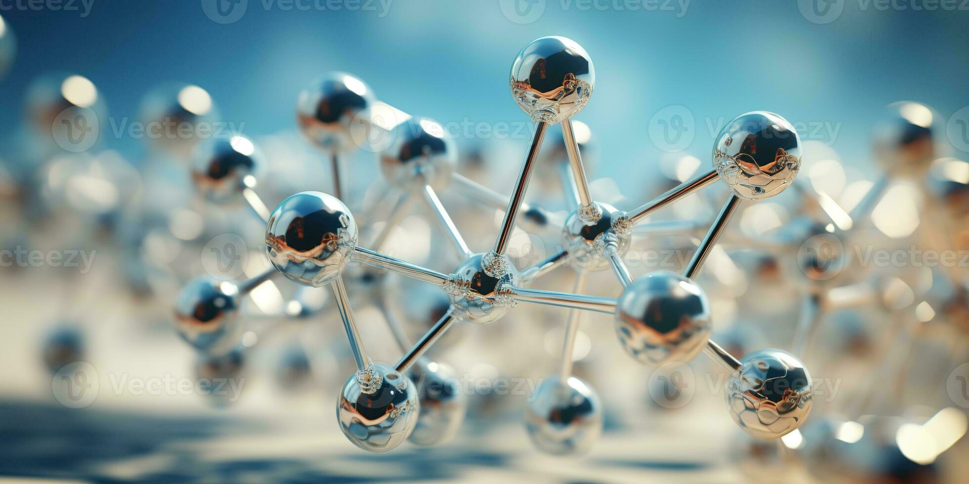 génératif ai, abstrait moléculaire forme, Célibataire aminé acide molécule. chimie médicament éducation photo