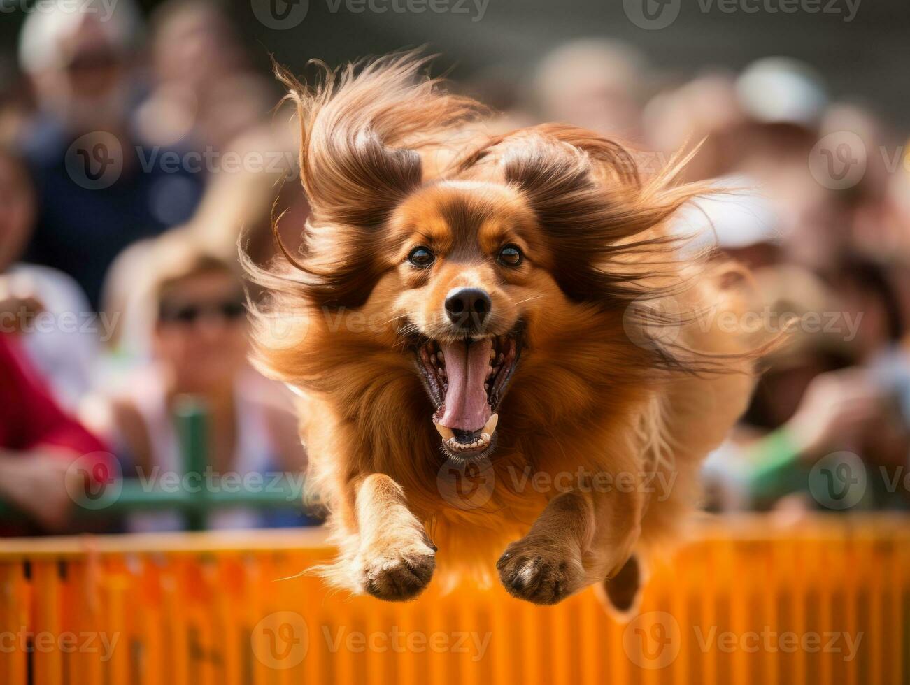 fougueux chien courses par un agilité cours ai génératif photo