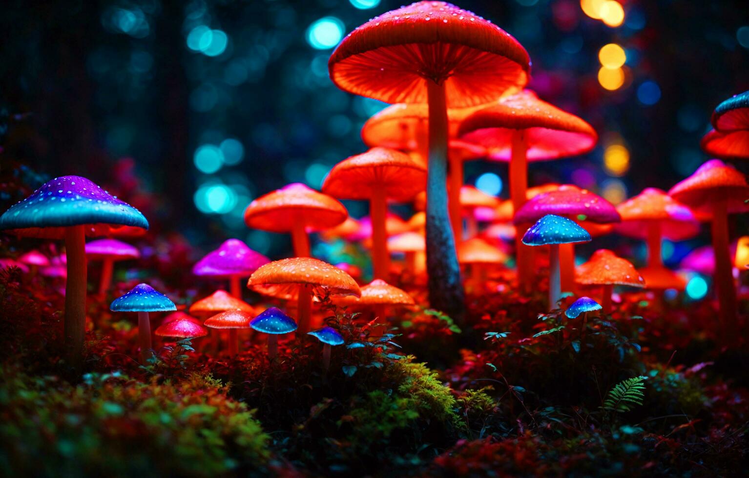 le Conte de fée monde de champignons par le lentille de macro la photographie. photo