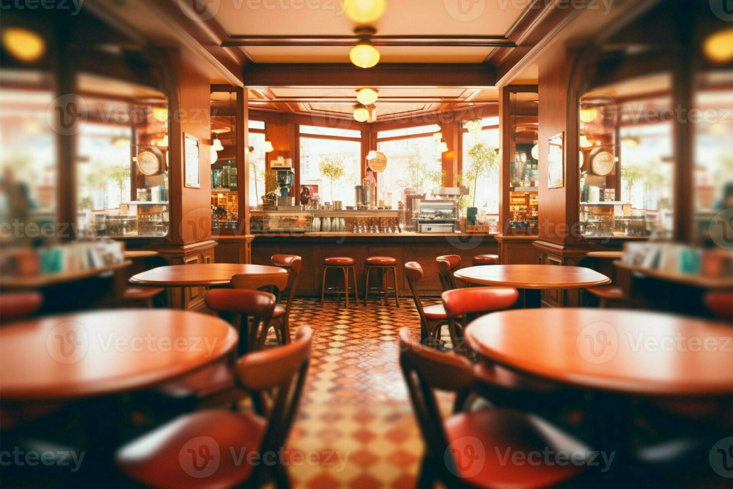 un abstrait aperçu dans une ancien café restaurant intérieurs unique atmosphère ai généré photo