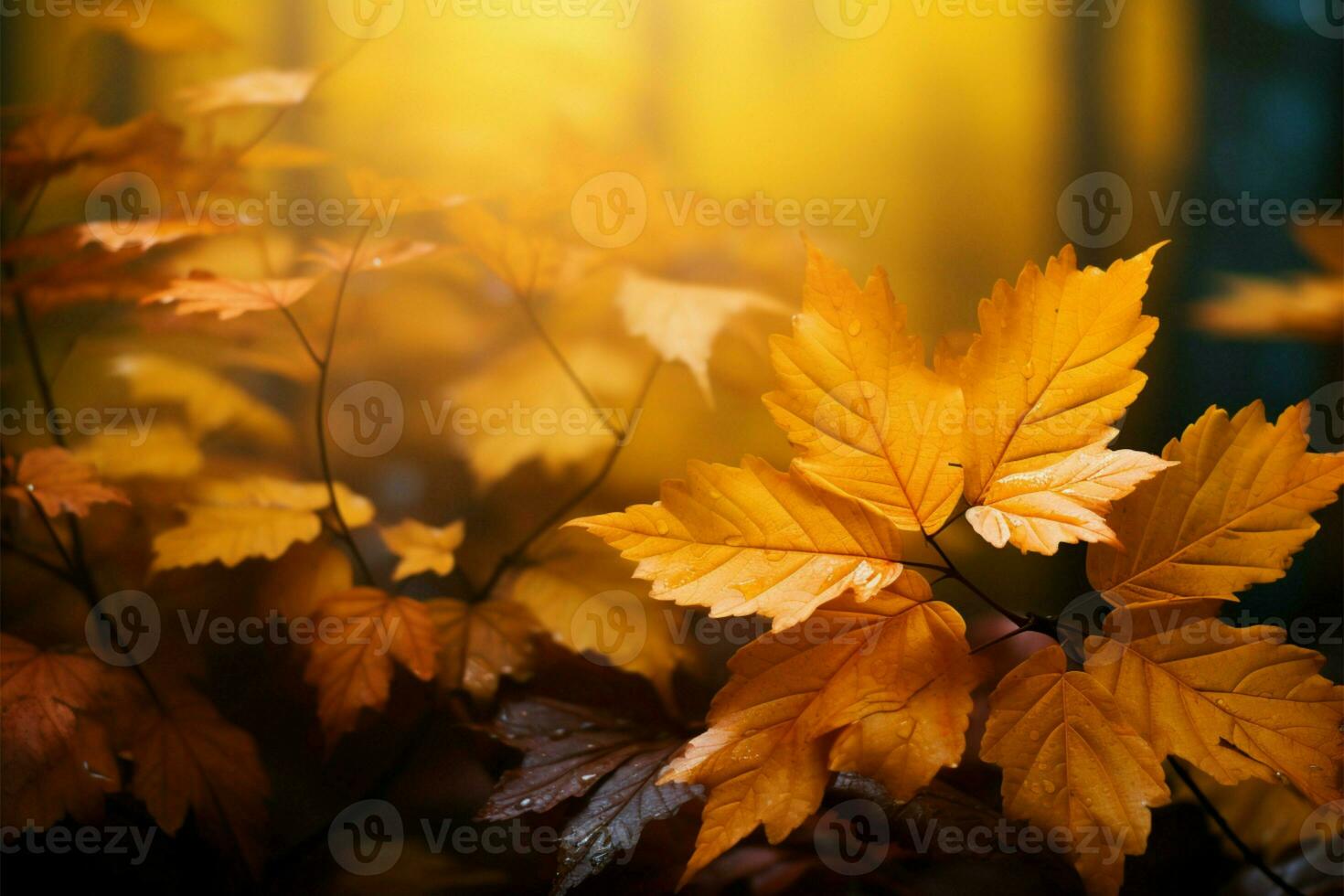 une toile de fond de tomber feuillage, une Toile de natures vibrant teintes ai généré photo