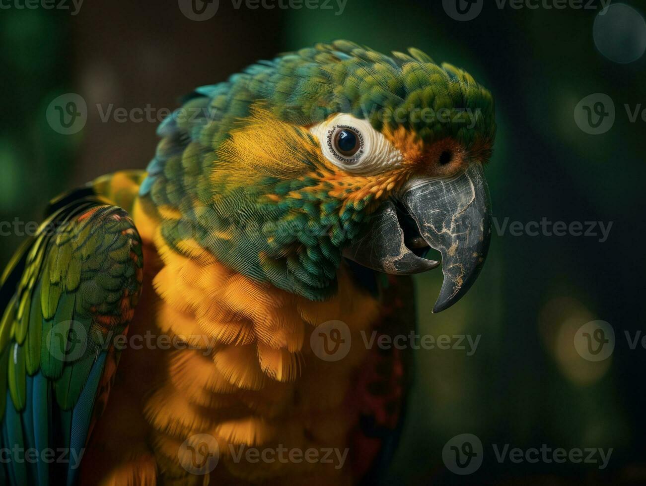 perroquet oiseau portrait ai généré photo