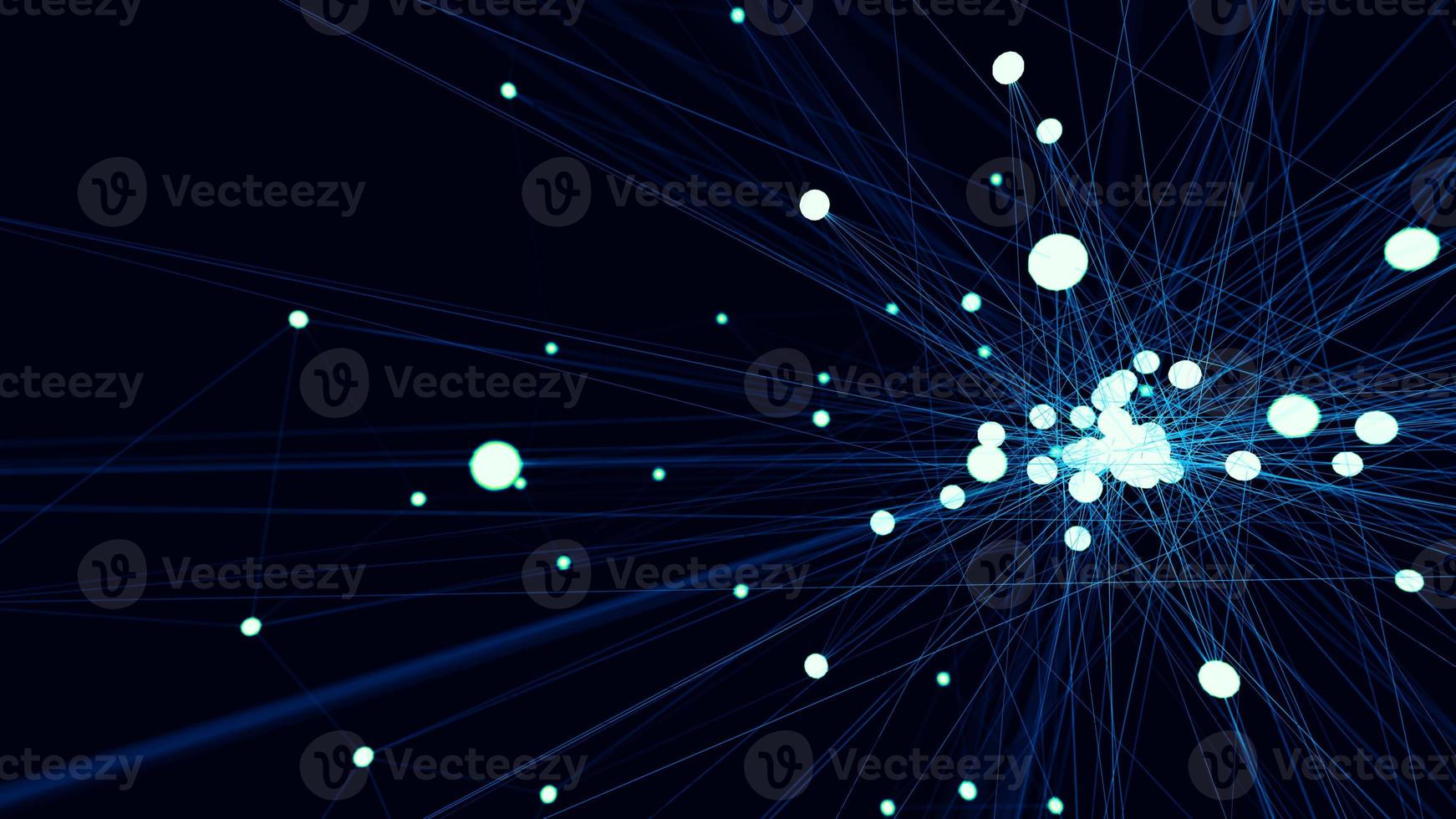 nœud de réseau de technologie futuriste bleu abstrait photo