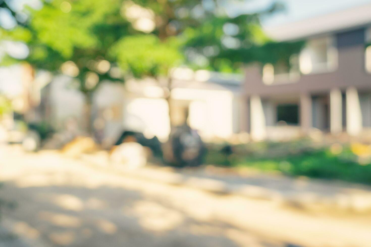 défocalisé ou brouiller avec bokeh Contexte de jardin des arbres dans ensoleillé journée photo