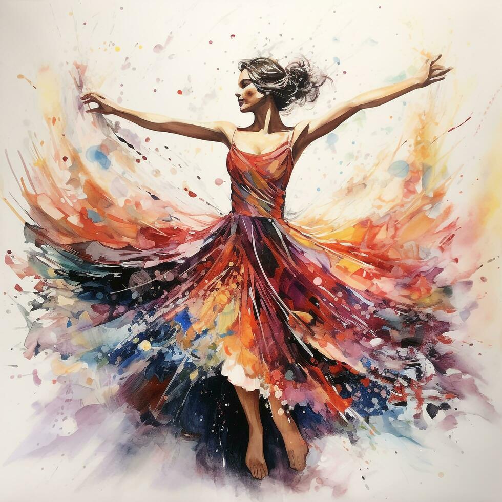 aquarelles Danse sur papier photo