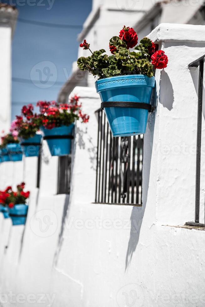 pittoresque rue de mijas. charmant blanc village dans andalousie, costa del sol. du sud Espagne photo