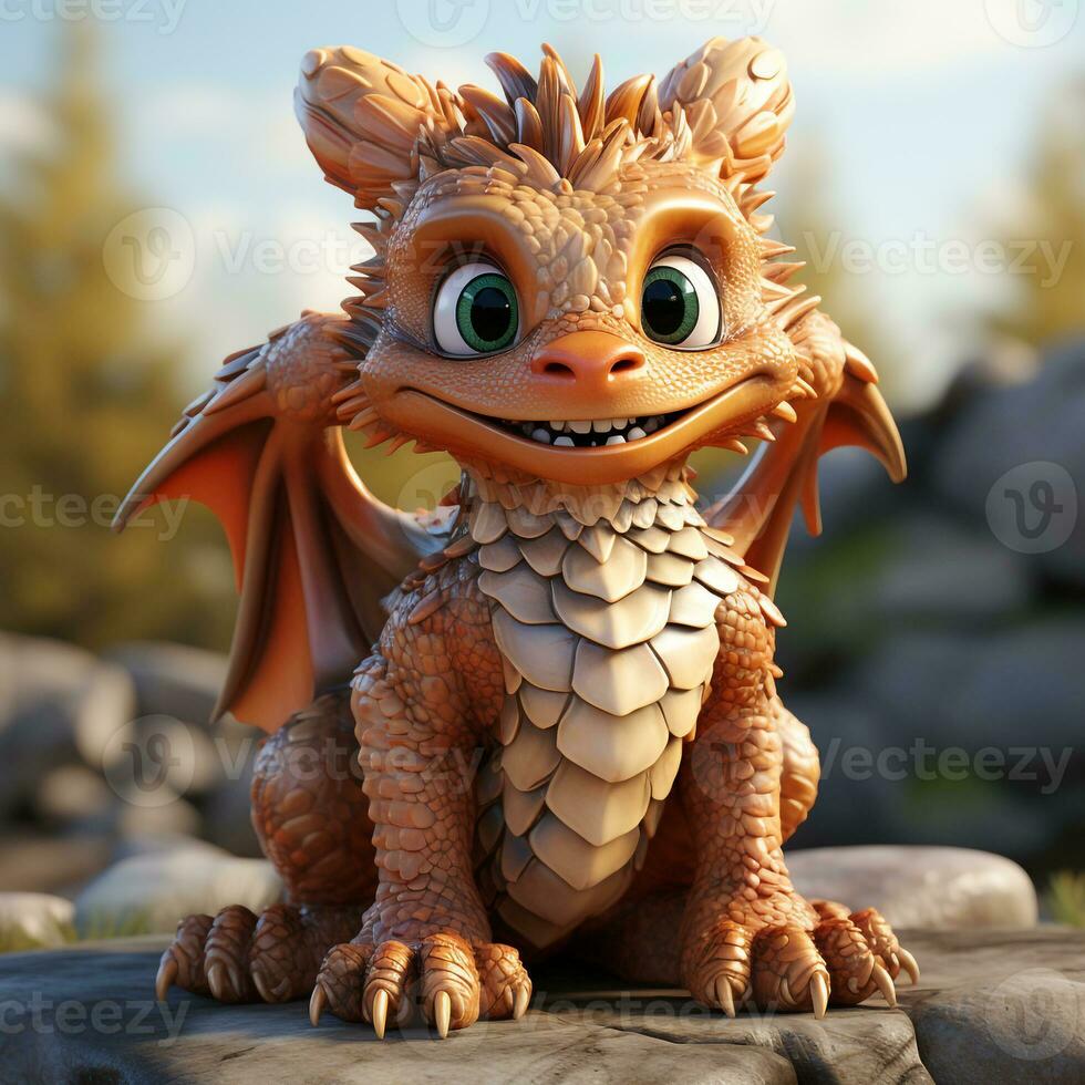 3d dessin animé dragon photo