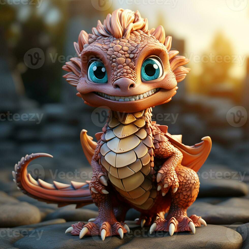 3d dessin animé dragon photo