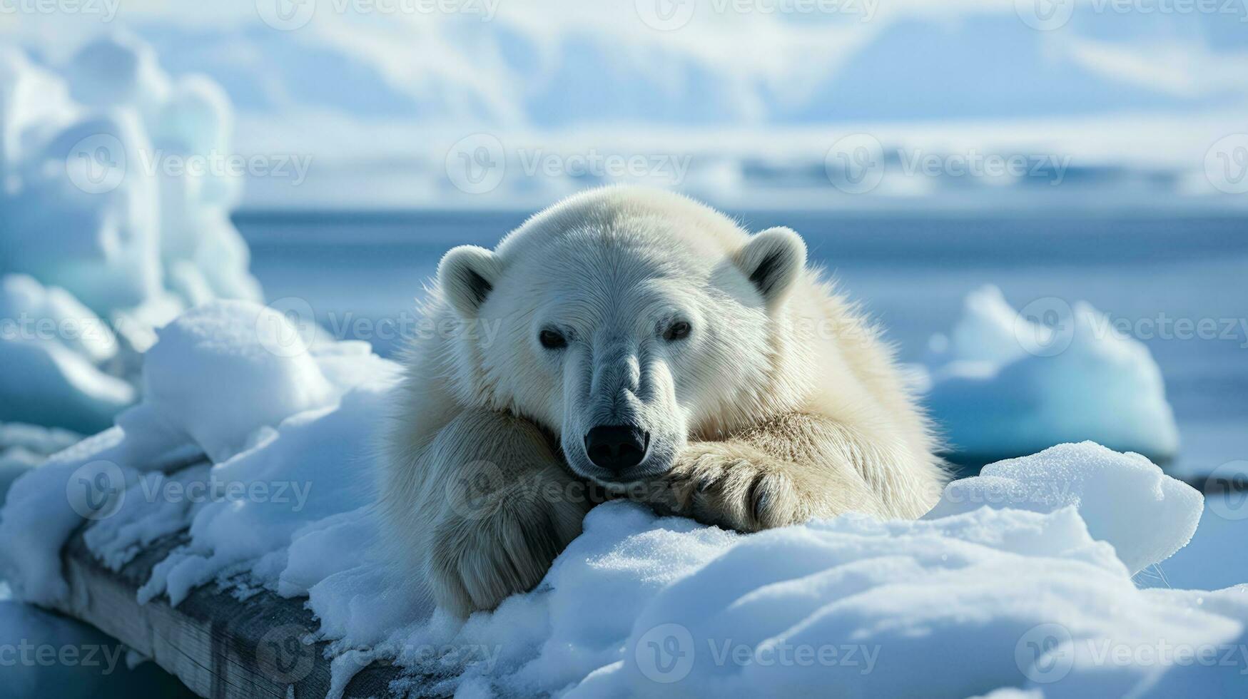 polaire ours observance pendant Arctique expédition Contexte avec vide espace pour texte photo