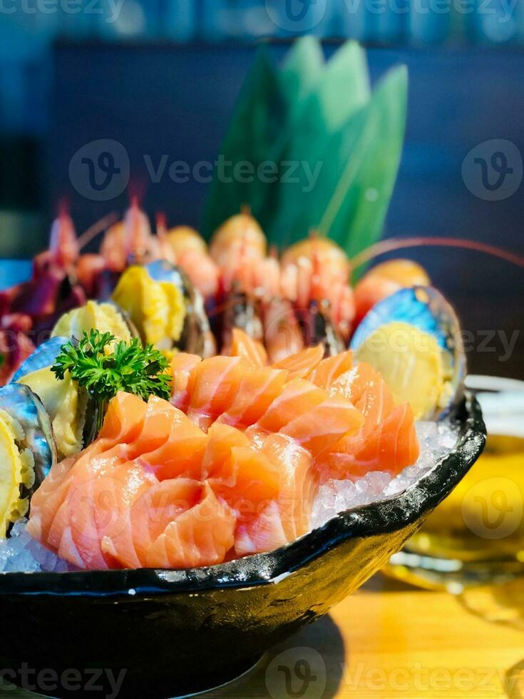 sashimi Japonais nourriture style - doux concentrer effet image photo