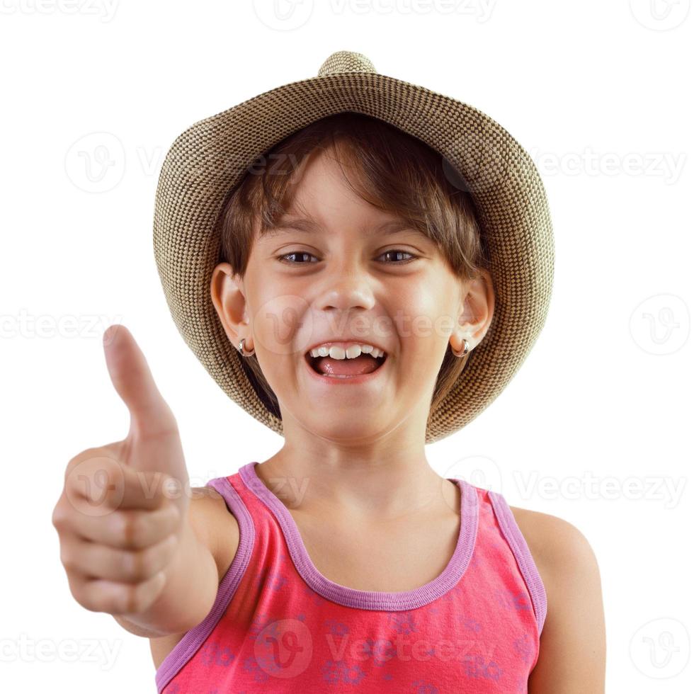 joyeuse fille charmante heureuse dans un chapeau photo