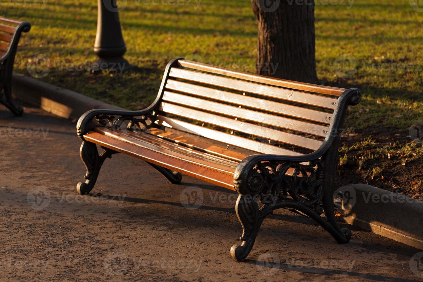 banc en bois solitaire photo