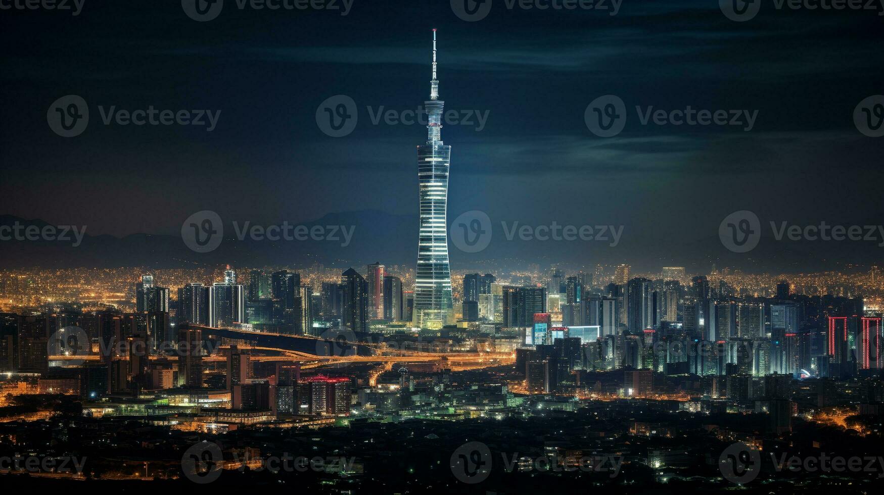 nuit vue de torre latino-américaine. génératif ai photo