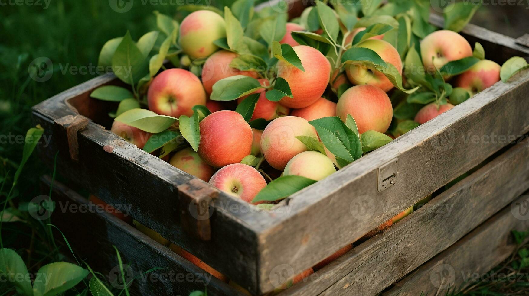 fraîchement choisi caja fruit de jardin mis dans le des boites. génératif ai photo