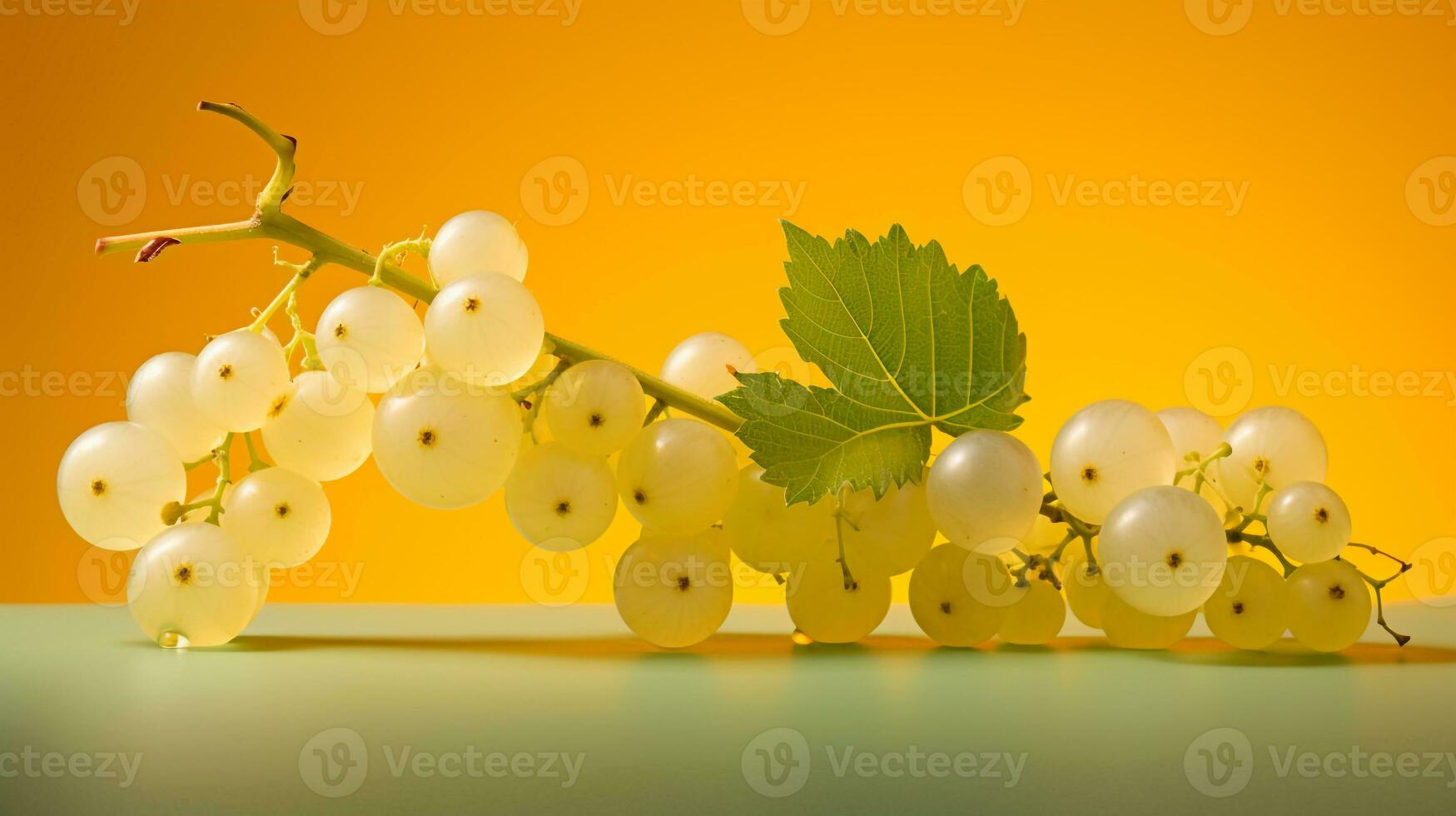 photo de blanc groseille fruit moitié contre une coloré abstrait Contexte. génératif ai