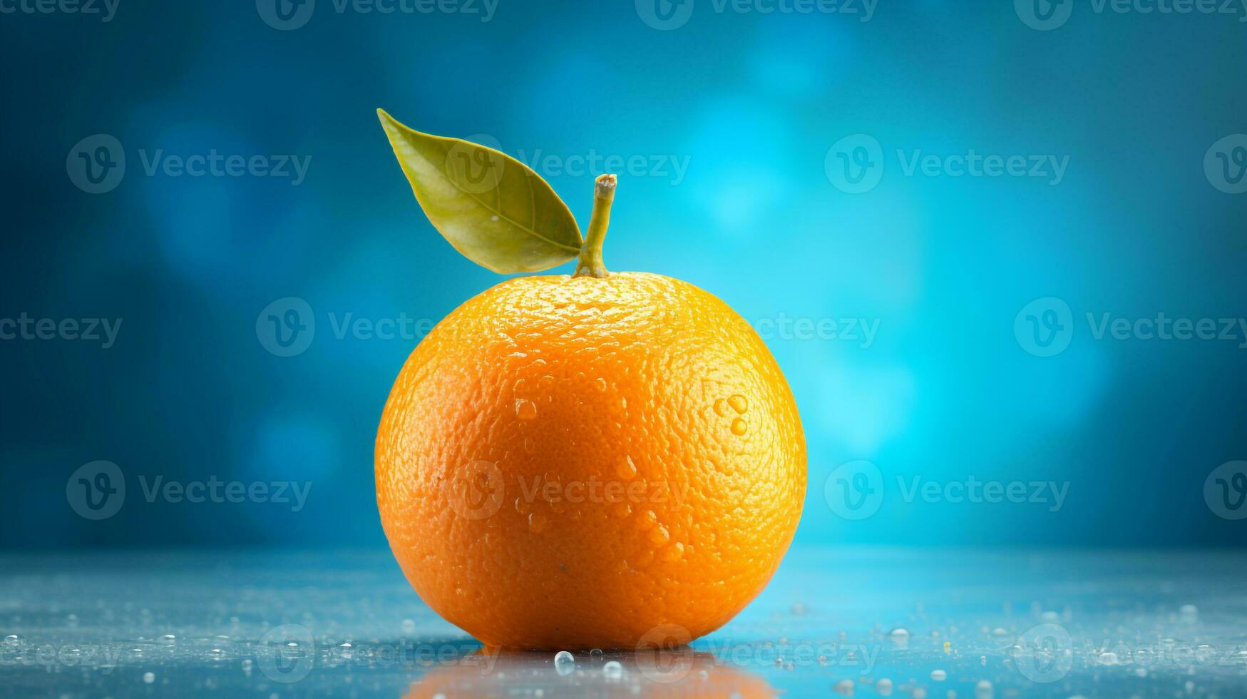 photo de mandarine fruit moitié contre une coloré abstrait Contexte. génératif ai