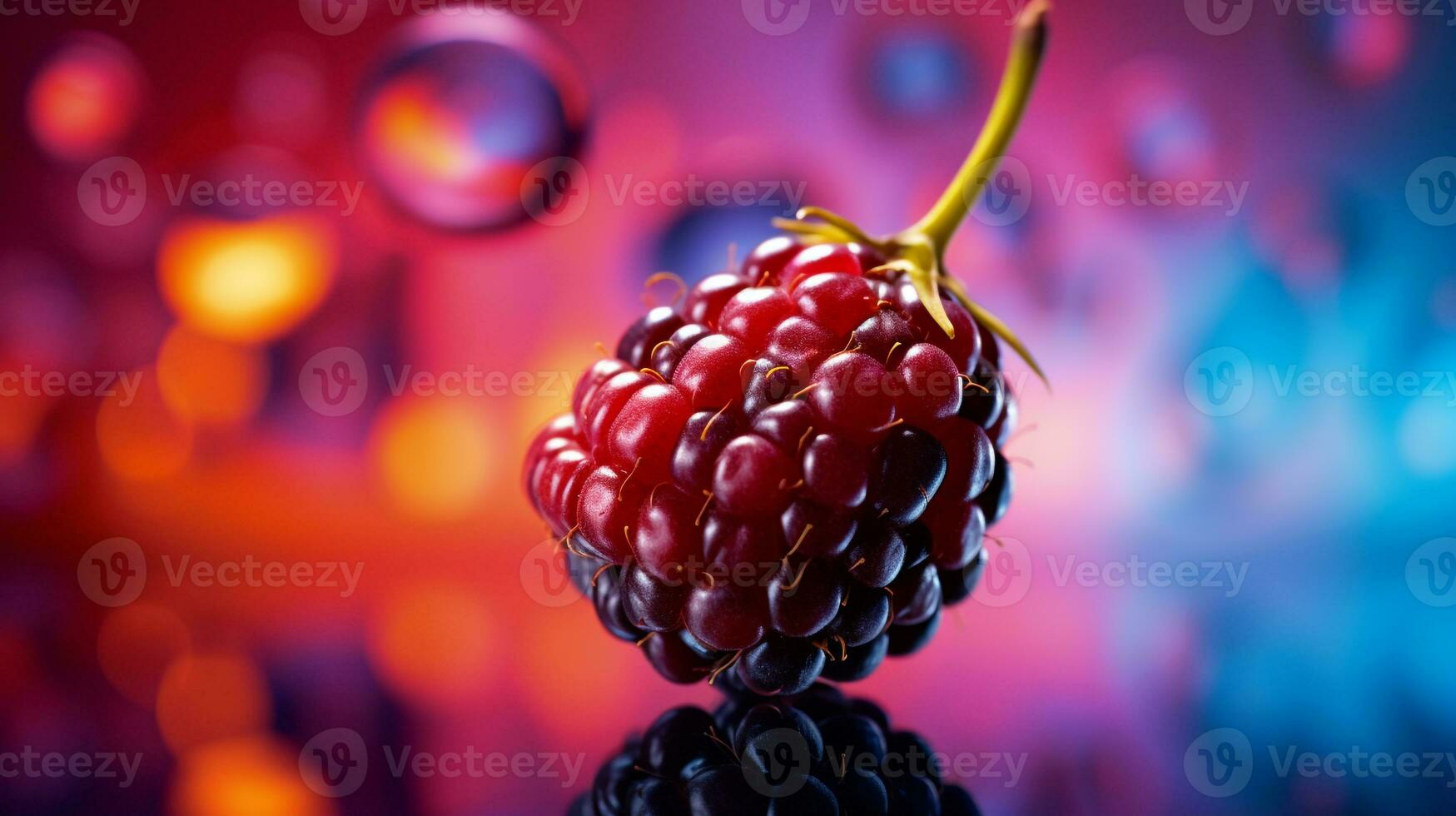 photo de miel fruit moitié contre une coloré abstrait Contexte. génératif ai