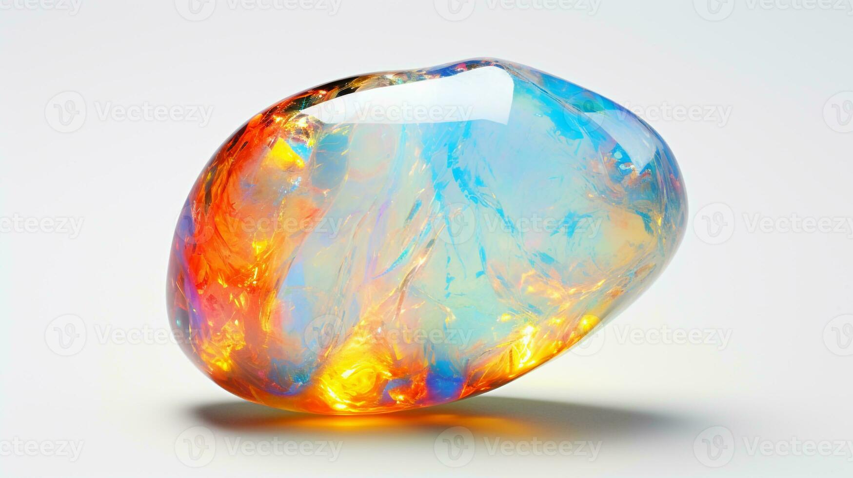 photo de opale isolé sur blanc Contexte. génératif ai