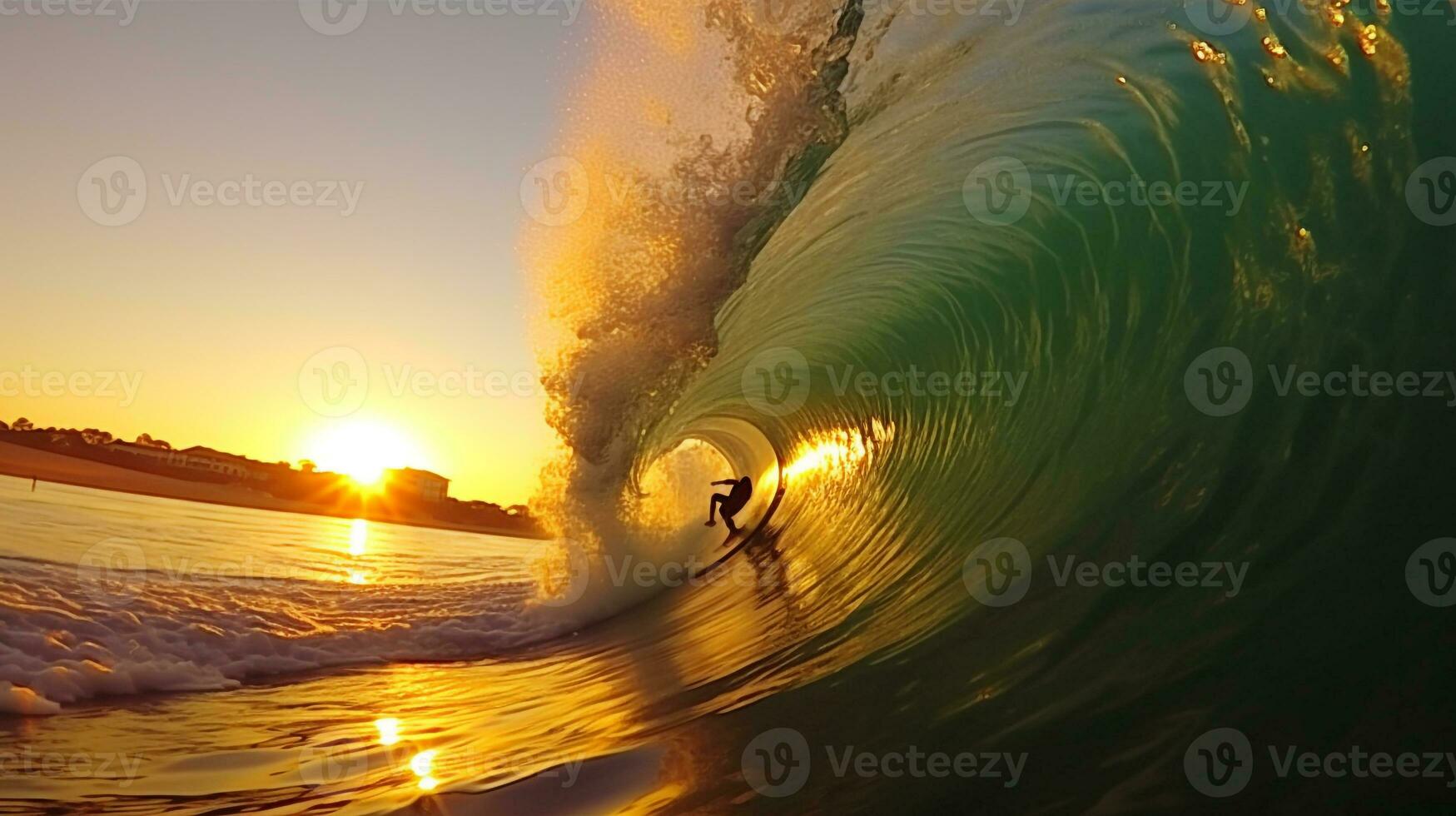 surfeurs contagieux vagues. génératif ai photo