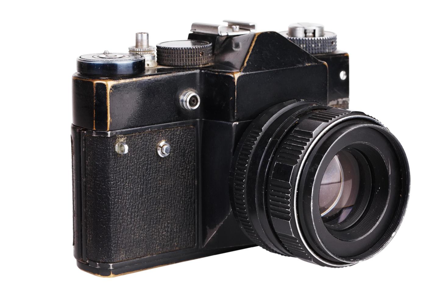 ancien appareil photo argentique en noir