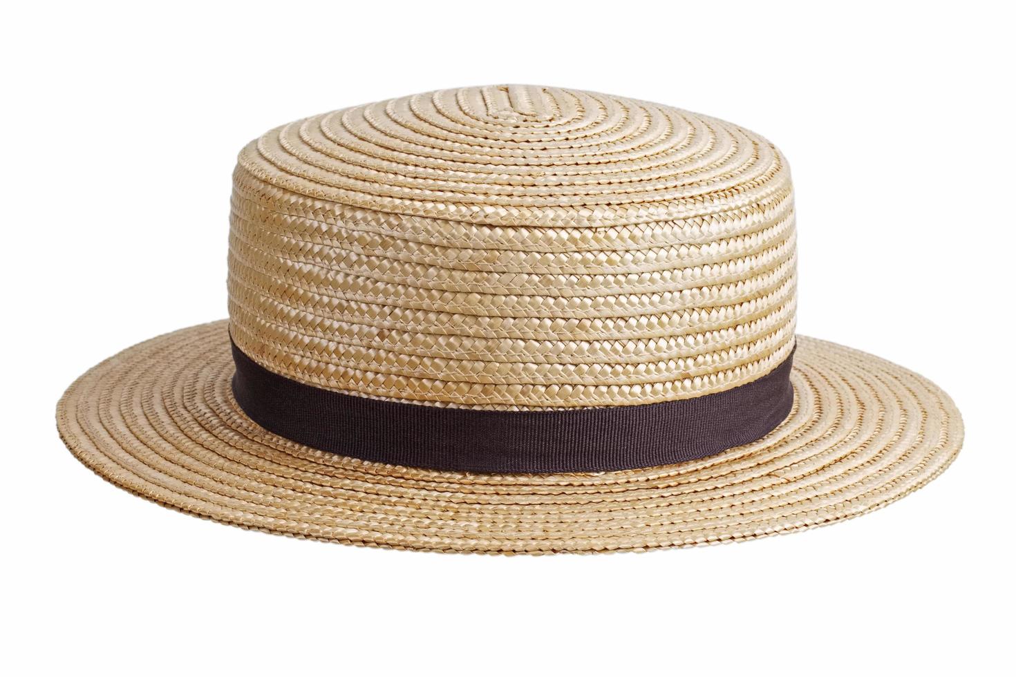 chapeau de paille sur fond blanc photo