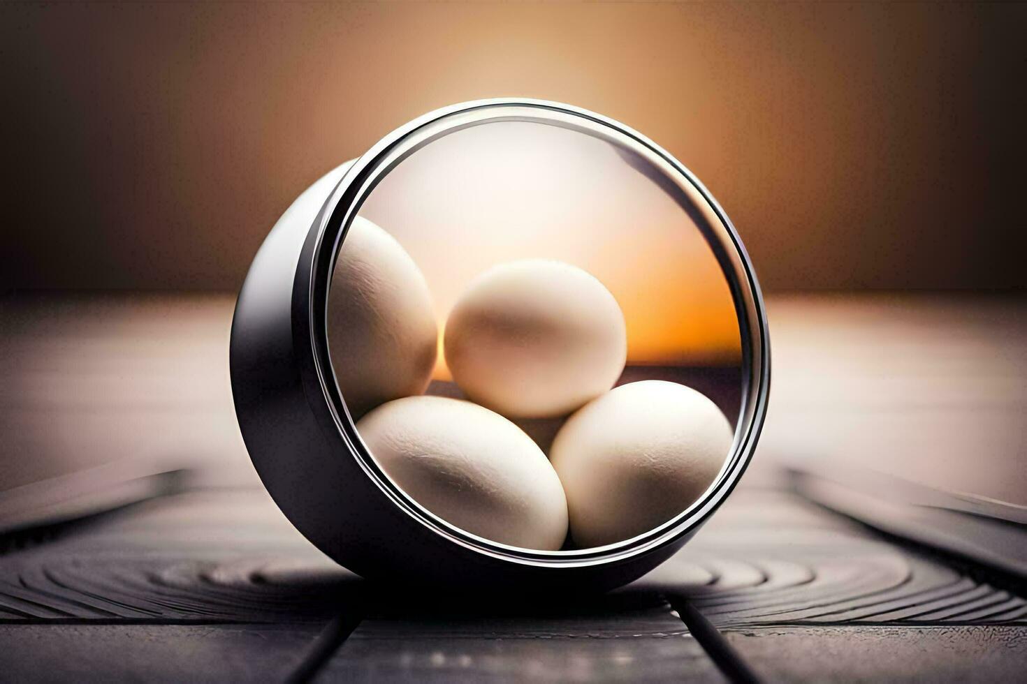 des œufs dans une miroir. généré par ai photo