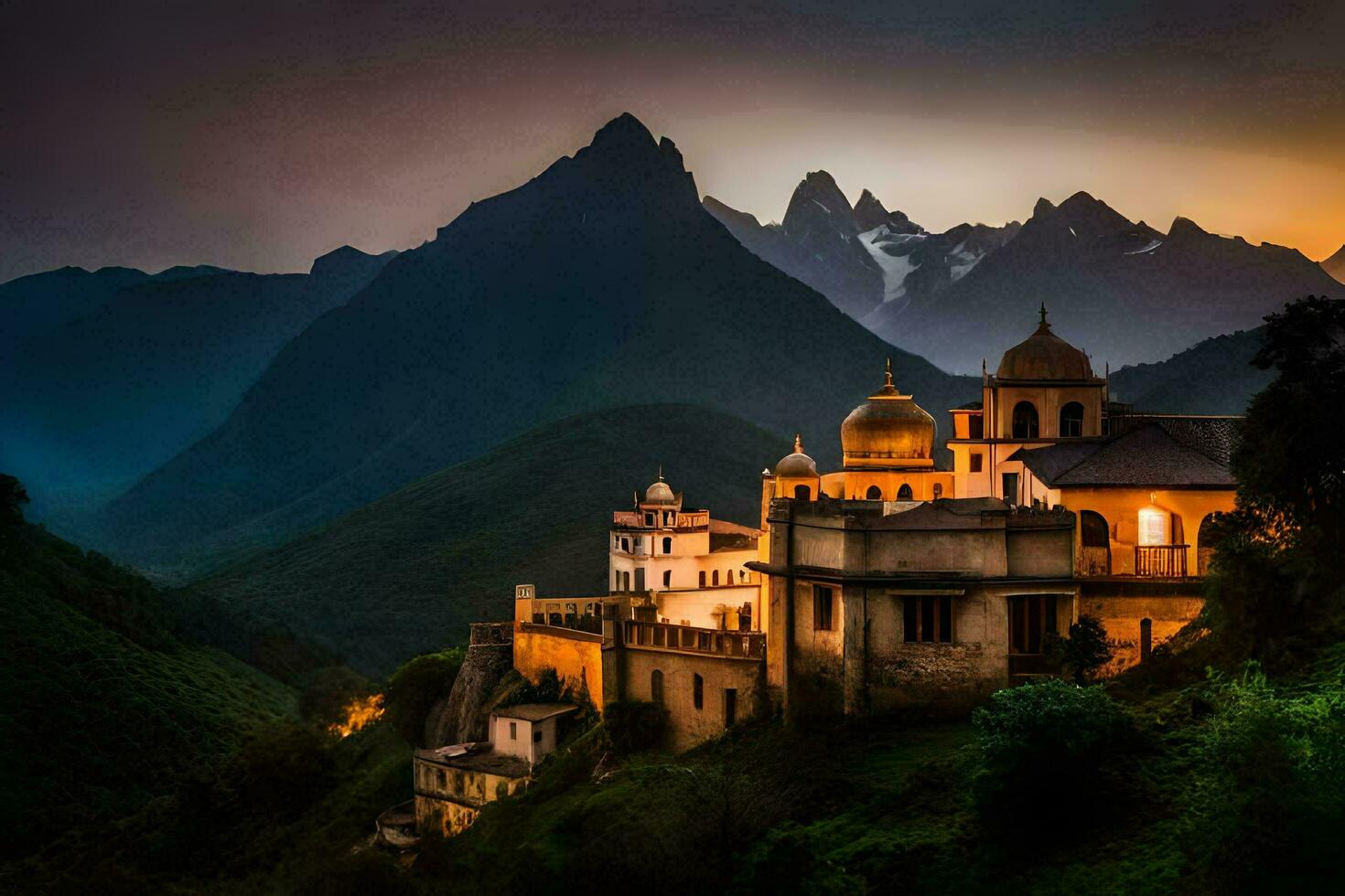 photo fond d'écran le ciel, montagnes, le ciel, le montagnes, le ciel, le montagnes,. généré par ai