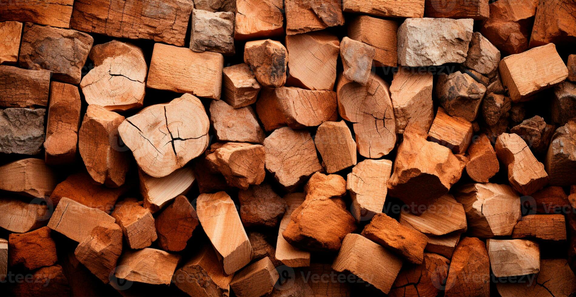 panoramique arrière-plan, bois bois de chauffage texture - ai généré image photo