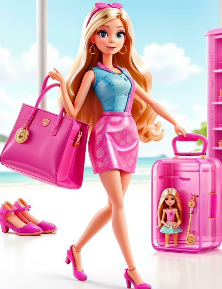 Barbie Shopaholic été ai génératif photo