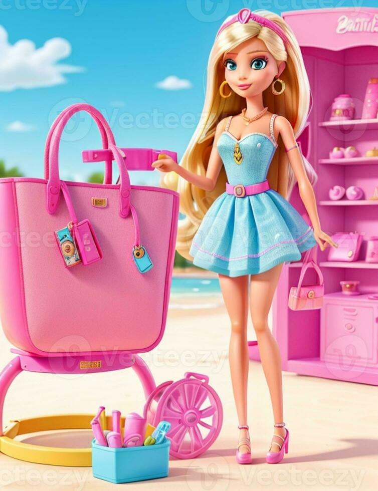 Barbie Shopaholic été ai génératif photo