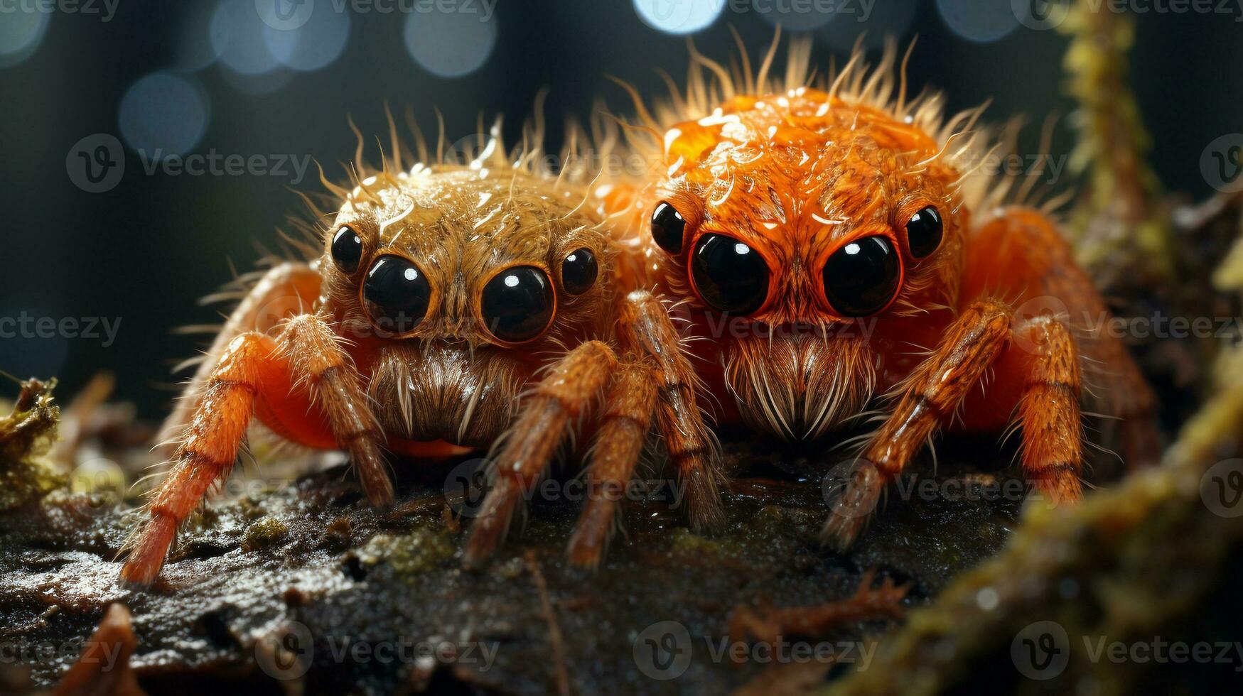 photo de fondant deux les araignées avec un accentuation sur expression de l'amour. génératif ai