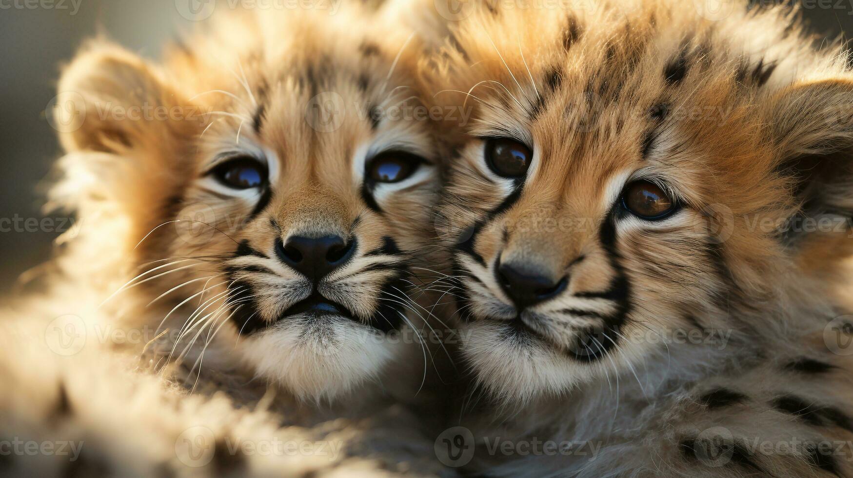 photo de fondant deux guépards avec un accentuation sur expression de l'amour. génératif ai