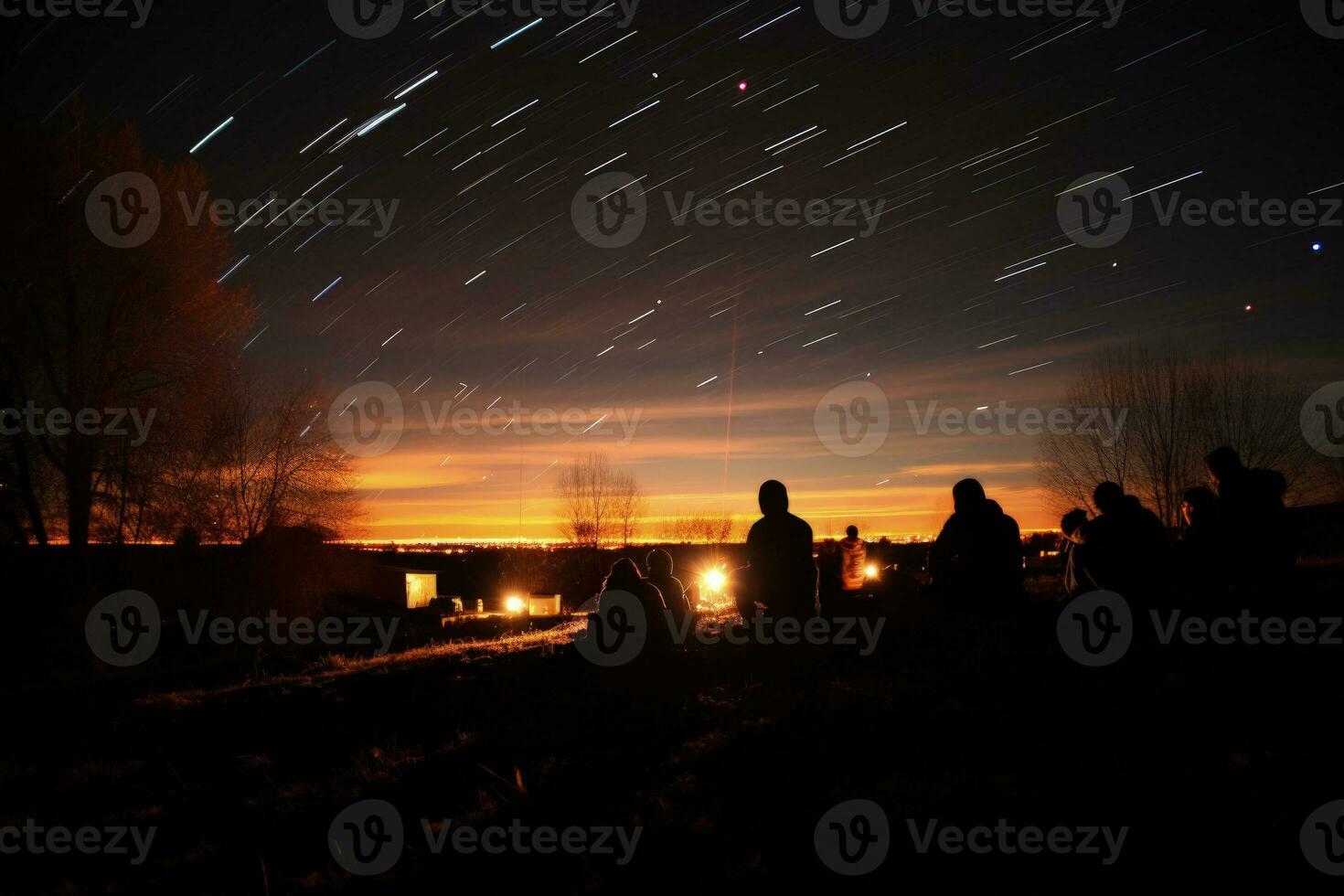 astro passionnés apprécier les terres alignement avec Vénus dans expansif foncé ciel parc photo