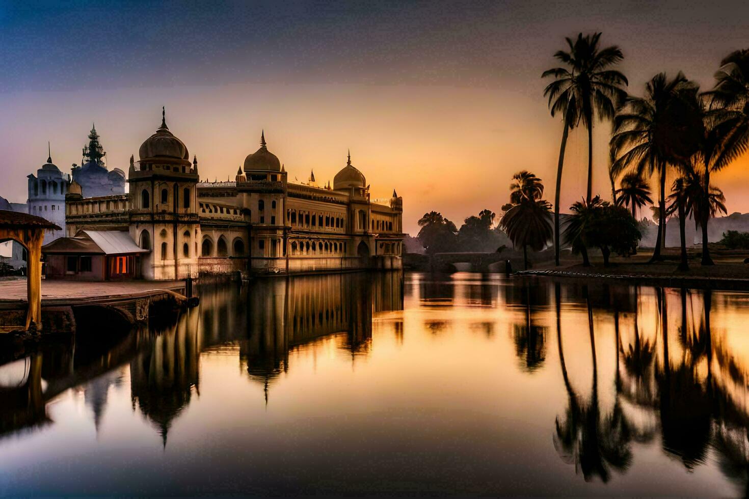 le d'or temple, Delhi, Inde. généré par ai photo