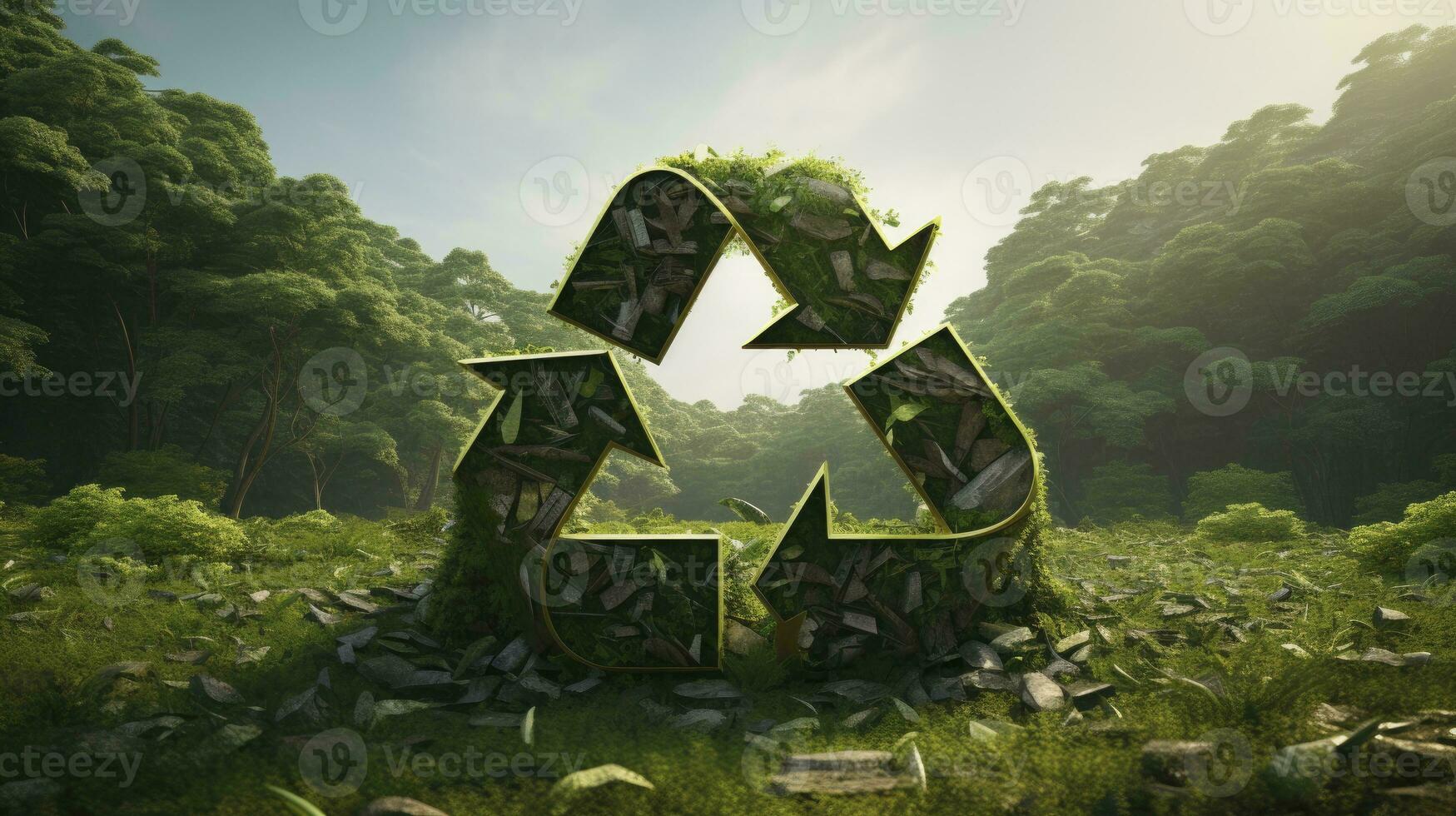 respectueux de la nature recyclage symbole. une appel à action pour climat préservation et déchets réduction. ai généré photo