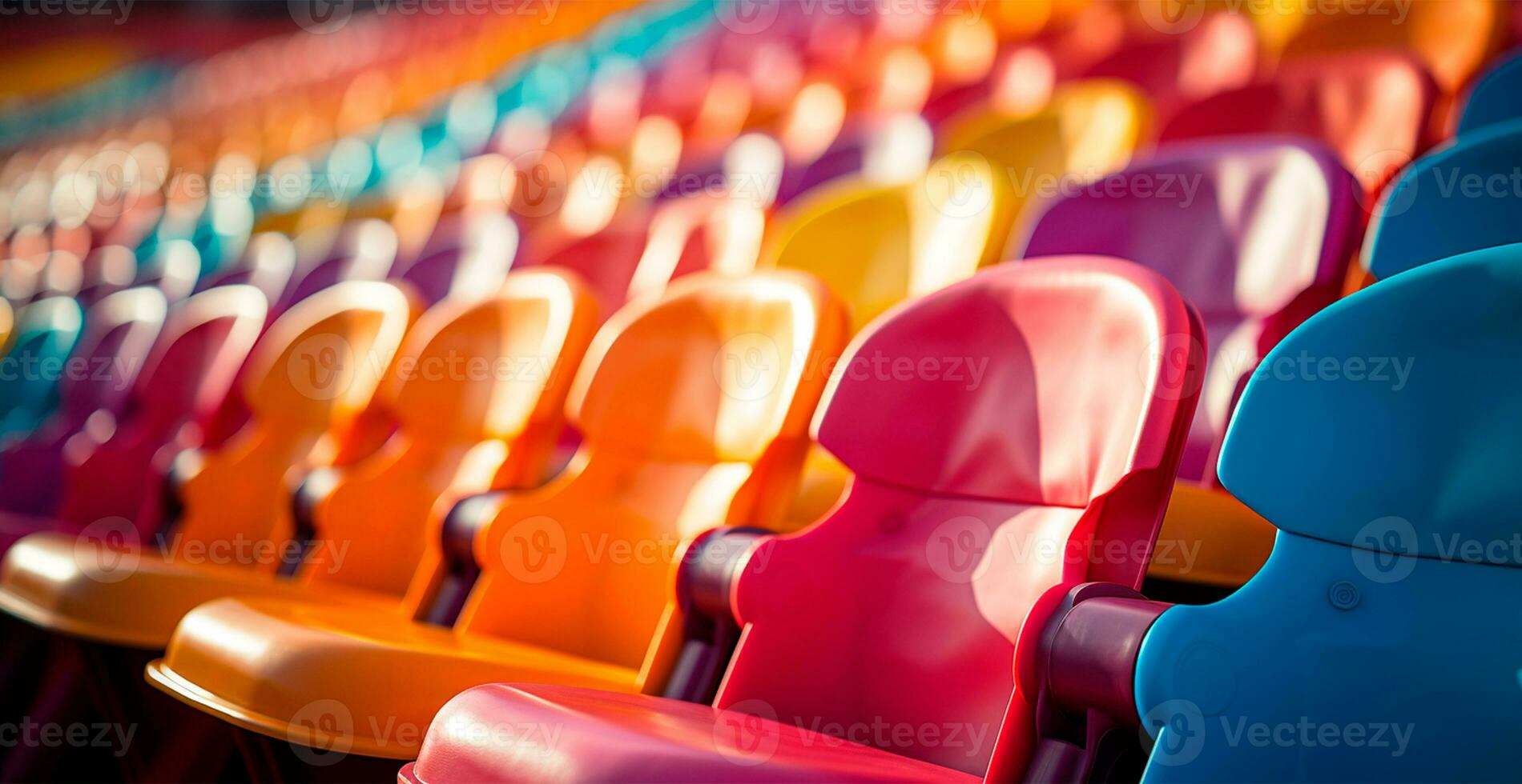 des places dans le stade, des sports arène football, le hockey, basket-ball, volley-ball, tennis - ai généré image photo