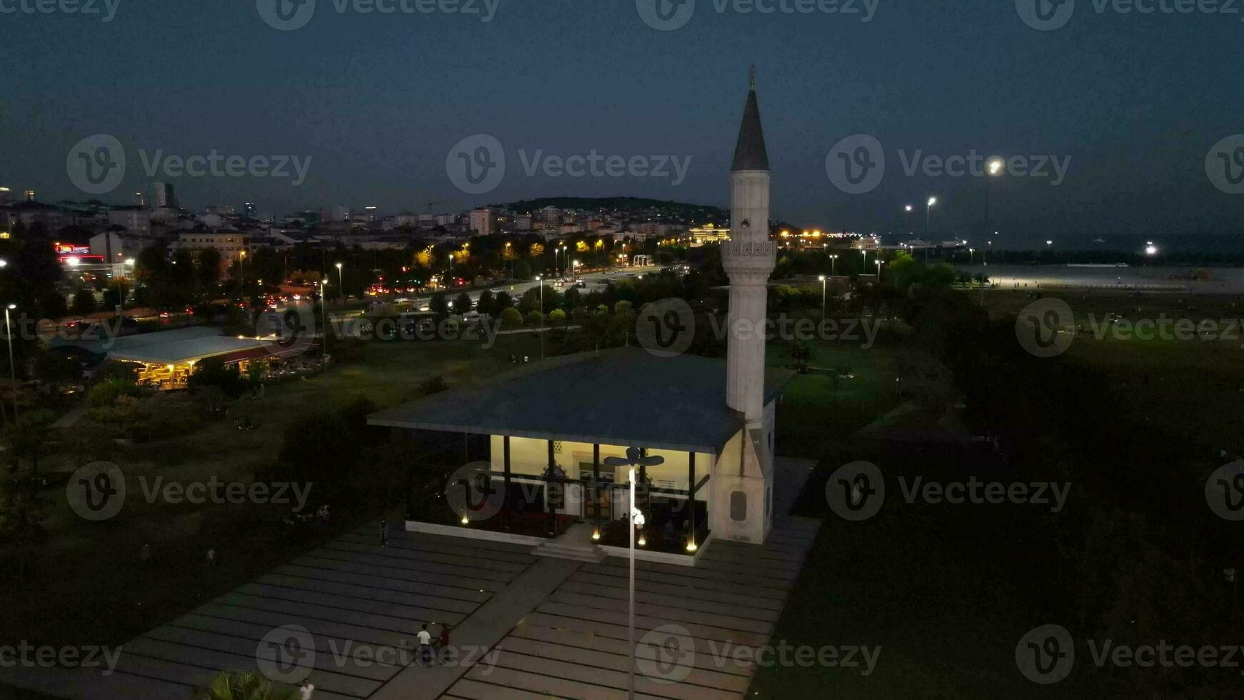 aérien vue mosquée nuit photo