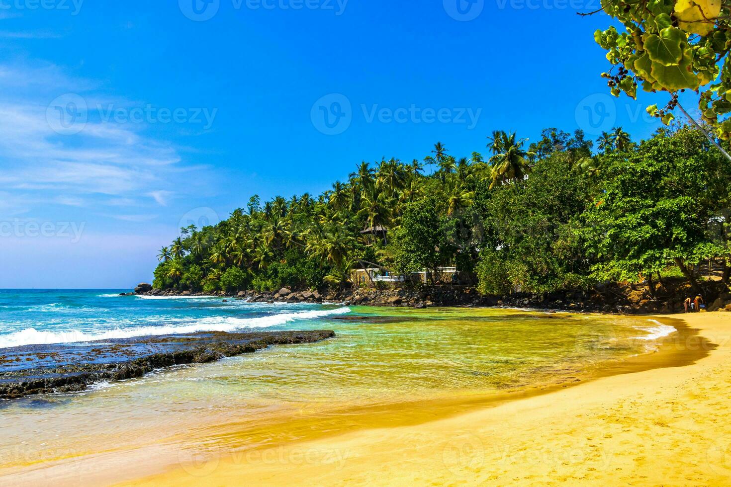 magnifique paradis tropical plage vagues paumes Mirissa plage sri lanka. photo